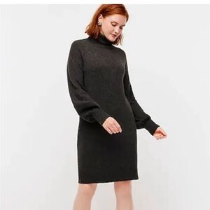 Jcrew Turtleneck sweater-dress in Supersoft yarn in grey size small
